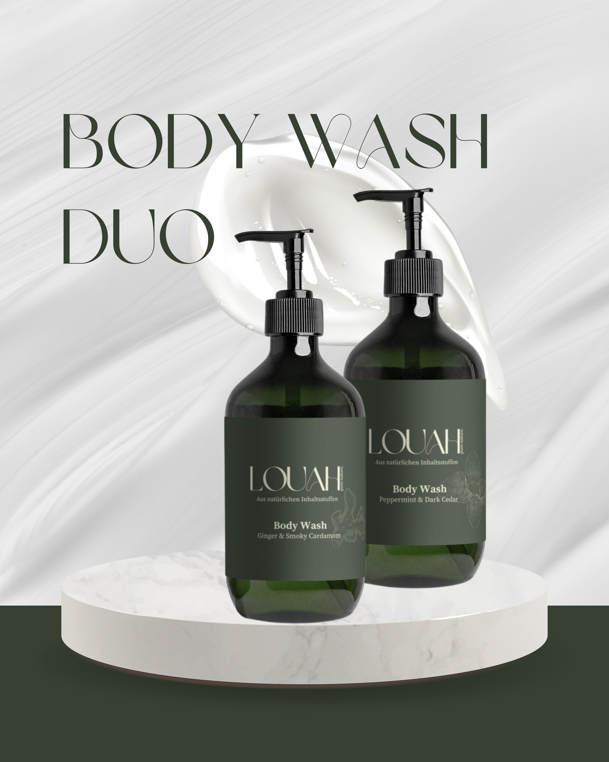 Bodywash Duo - Ginger & Smoky Cardamom + Peppermint & Dark Ceder
